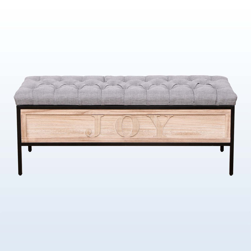 Banc capitonné de 48,42 po de largeur, Lin gris