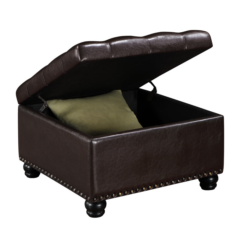 Aquita Faux Leather Ottoman