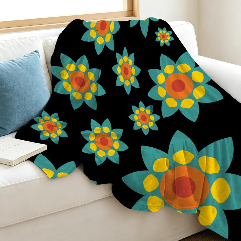 Jeté en flanelle transparente ultra douce, imprimé géométrique Mandala, Throw 40" x 50"