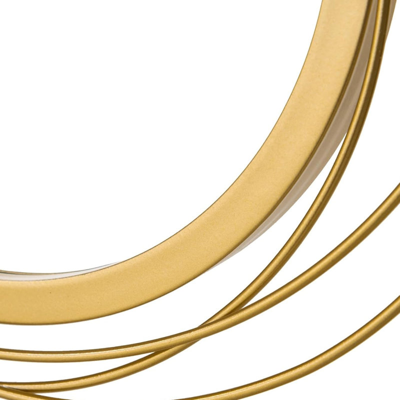Miroir rond moderne en métal doré, 42 pouces, pour la décoration murale de votre maison.