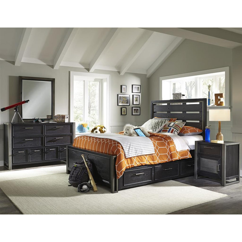 Graphite Slat Customizable Bedroom Set