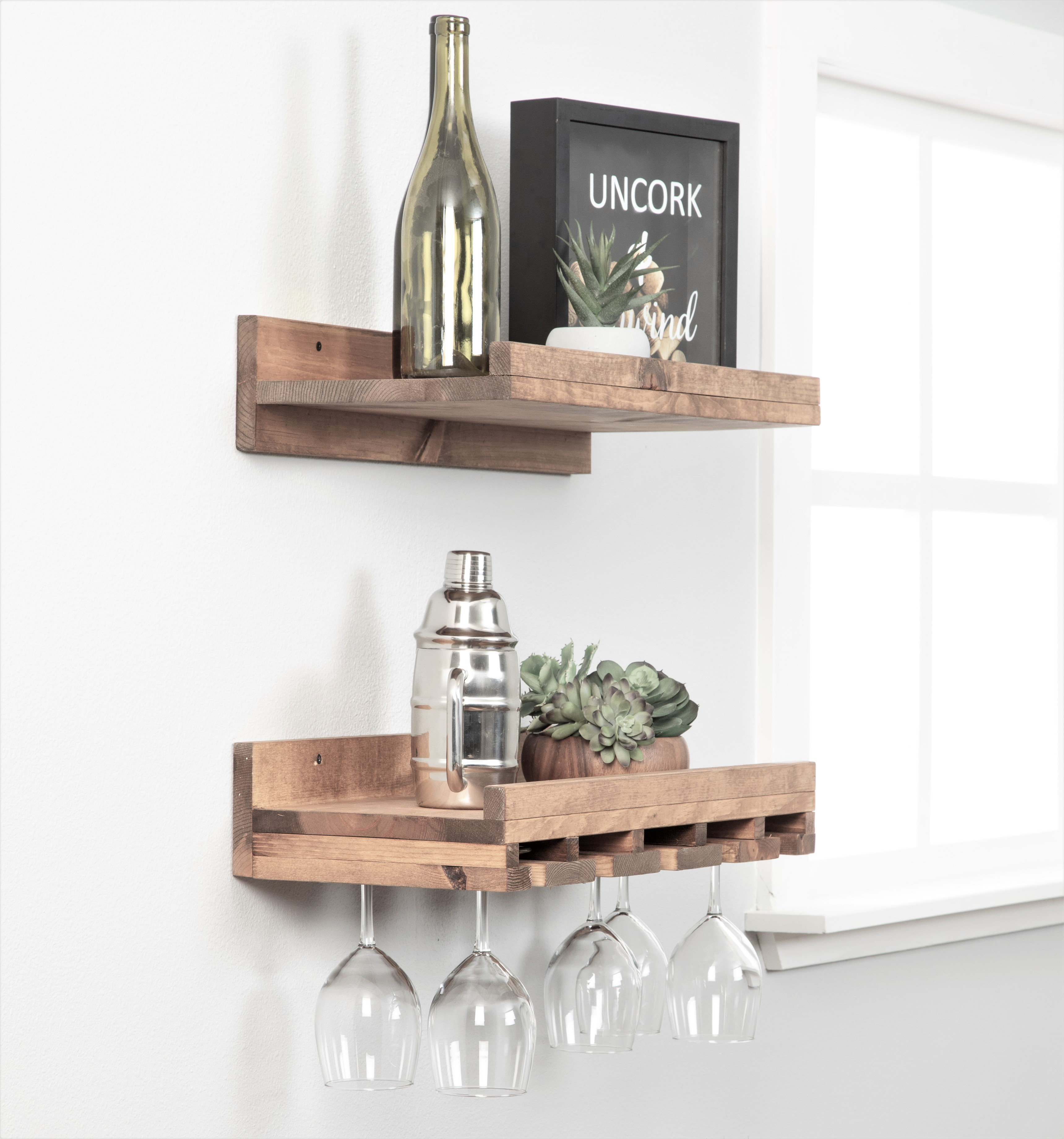 Wall wine glass online rack