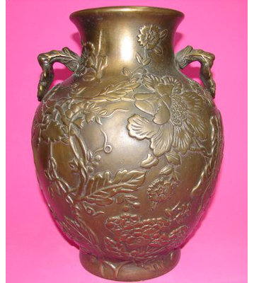 Vase de table en porcelaine brune 12 "