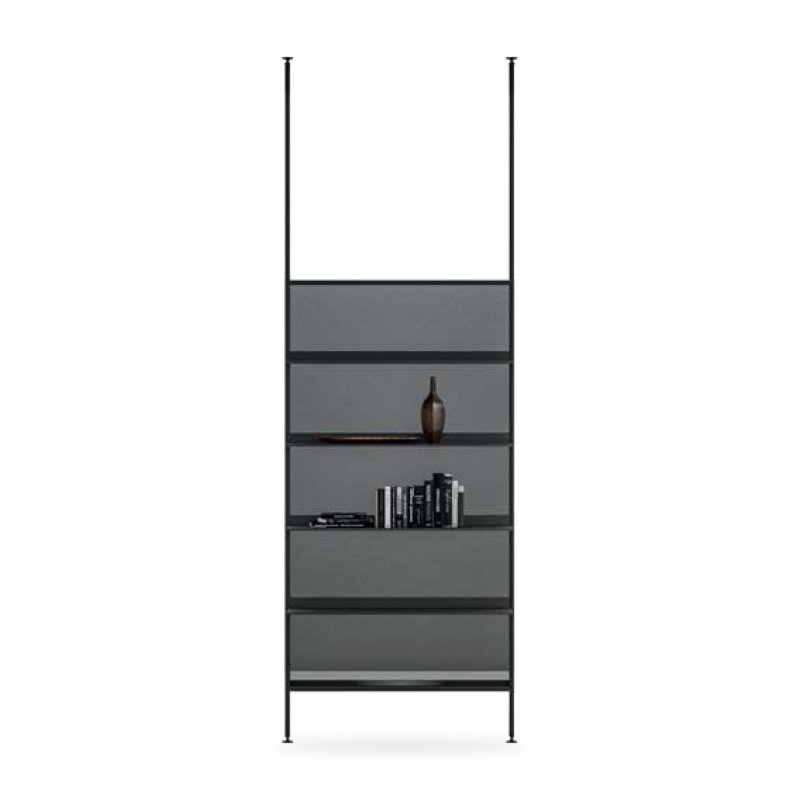 Le Voile 118.11 " H Aluminium Single Panel Room Divider, 39 3/8" W, Currant Red, Light Grey Mesh