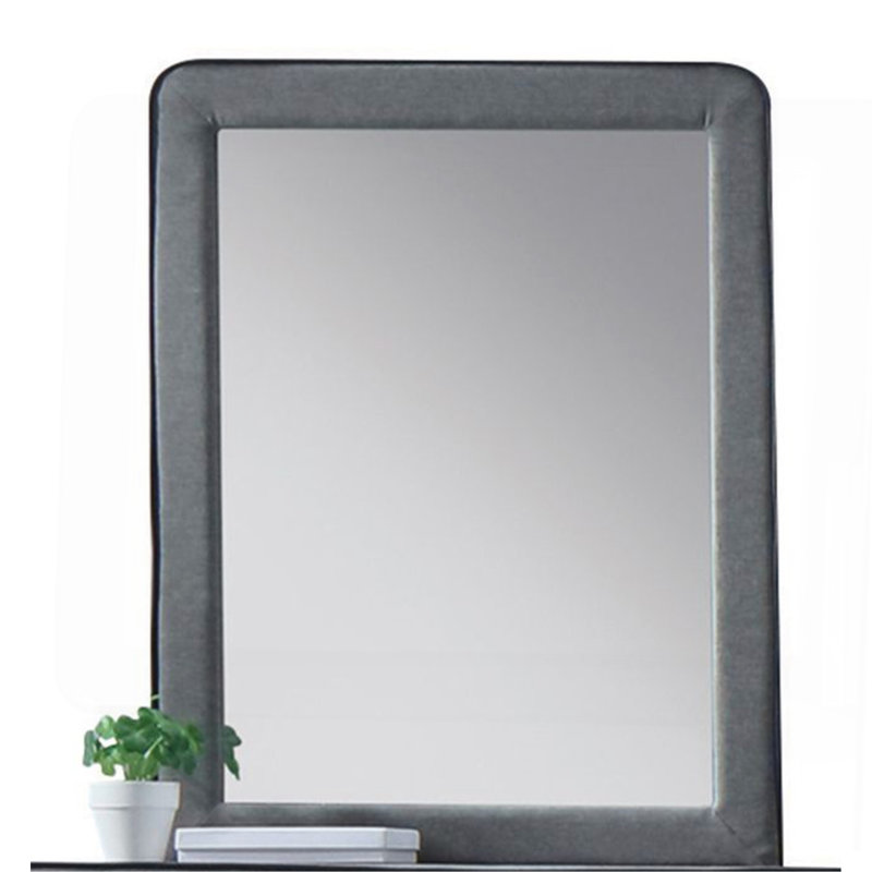 Miroir en tissu gris clair