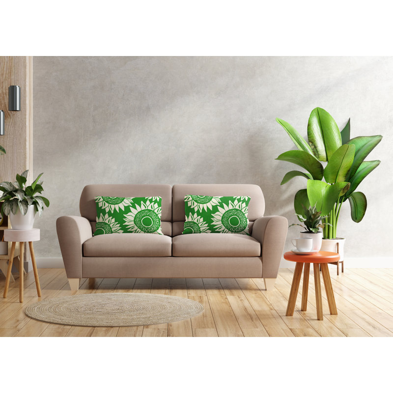 Polyester / Mélange de polyester Housse de coussin rectangulaire intérieure / extérieure lombaire et insert, Vert