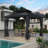 Aluminum Patio Gazebo - Galvanized Steel Hardtop Gazebo with Curtains & Netting-108467015