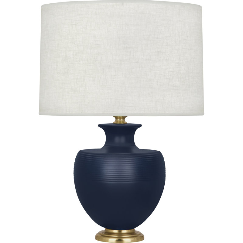 Atlas Table Lamp, Brass Base/ Navy Shade