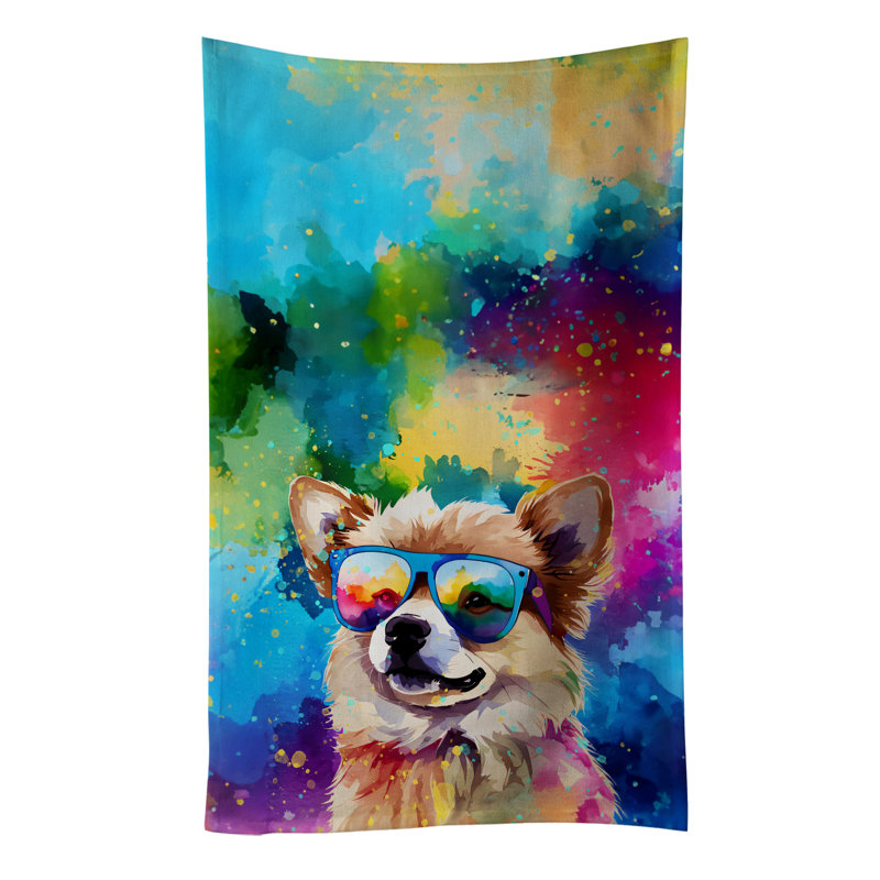 Pomeranian Hippie Dawg Kitchen Towel