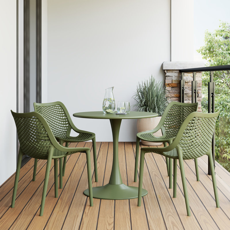 Outdoor Round Dining Set, Green