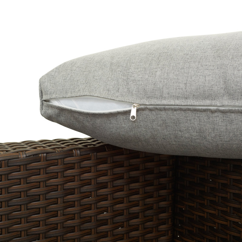 Boydston Powder Coated Steel Outdoor Armless Lounge Chair with Olefin Cushions