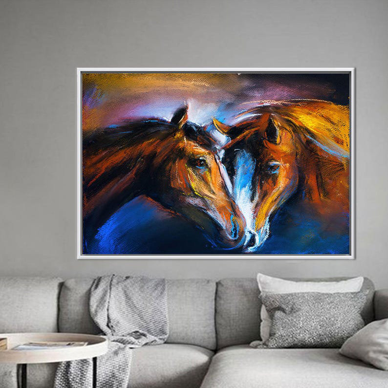 Print on Canvas, 80 cm H x 110 cm W, White Floater Framed
