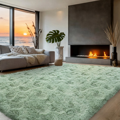 Silk-Cloud Series - Tapis élégant en velours de qualité supérieure, microfibre soyeuse ultra-lisse au toucher, antidérapant et sans poils pour la chambre à coucher