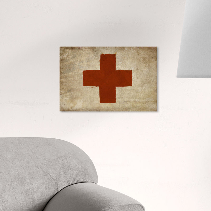 Croix rouge - Impression sur toile, H 16 po x l 24 po