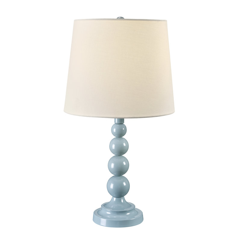 Lampe de table 20,5 "en métal avec abat-jour blanc, Bleu clair