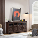 Farmhouse TV Stand Barn Design Four Cabinet Buffet Table
