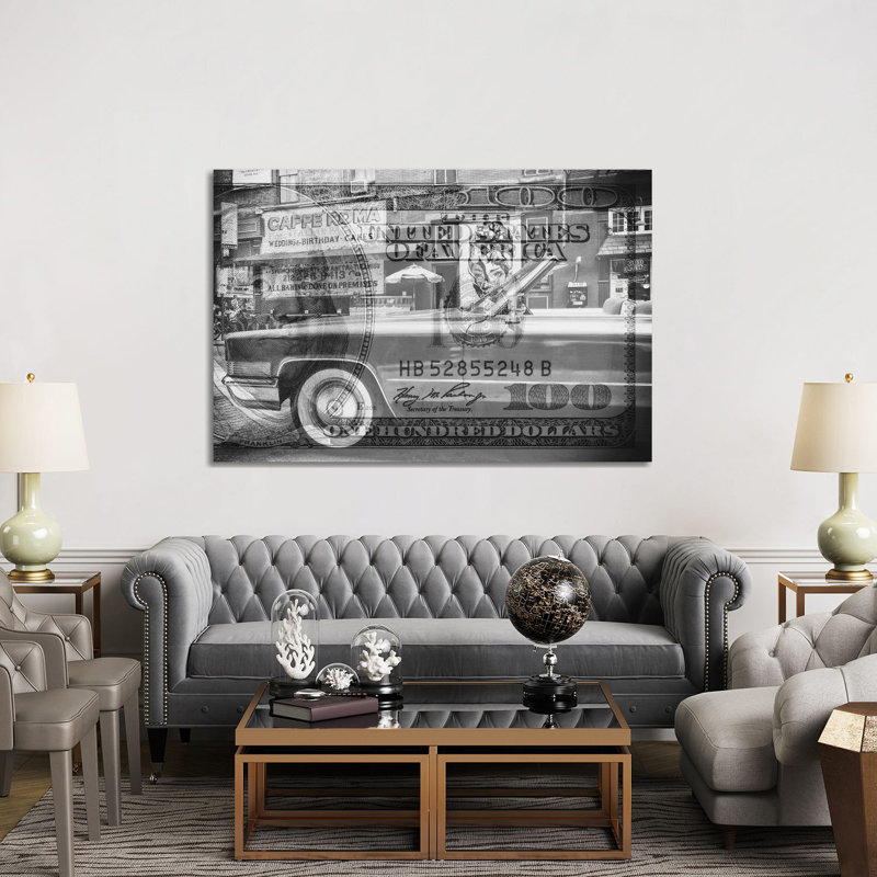 Manhattan Dollars - Cadillac - Wrapped Canvas Print, 152.5 cm H x 101.5 cm W