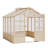 8×8 FT Outdoor Wooden Greenhouse with Cedar Wood Frame, Polycarbonate Panels, Adjustable Roof Vent & Lockable Door-121334241