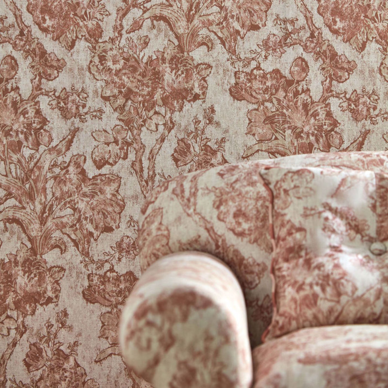 Giles Deacon Fringed Tulip Toile Wallpaper, Putty