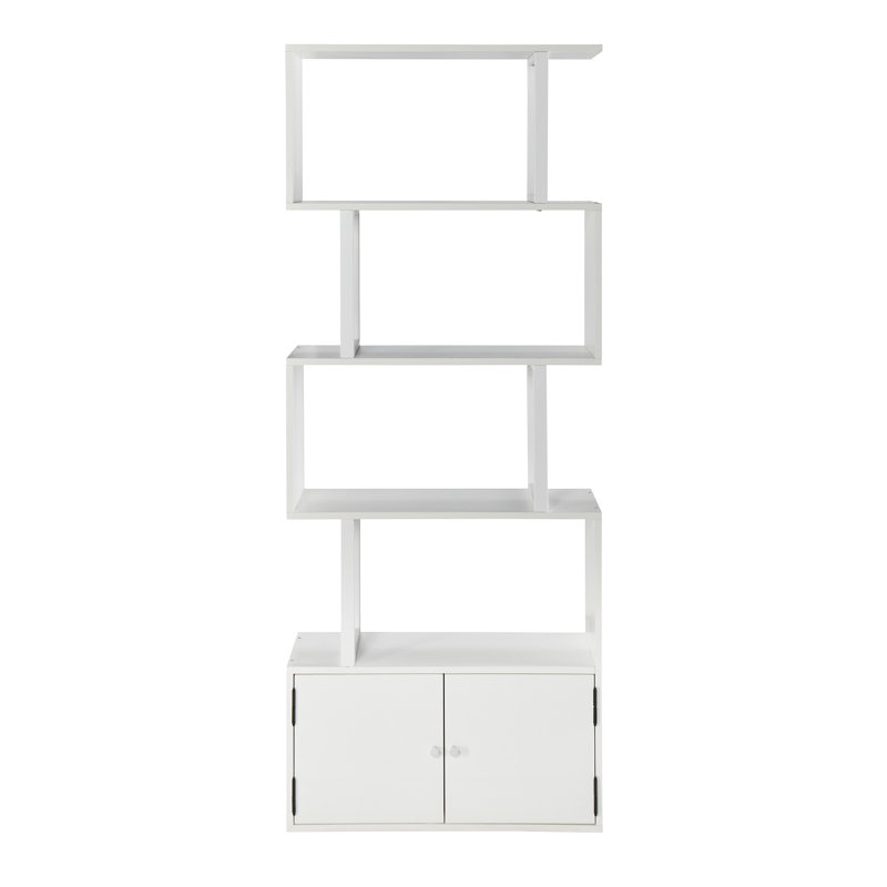 Urbain 174.5cm H x 70cm W Geometric Bookcase, White