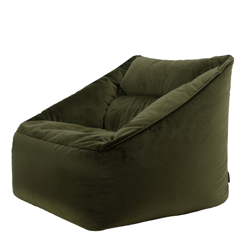 icon Milano Velvet Armchair Bean Bag, Olive Green