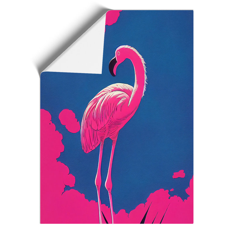 Resting Flamingo - Wall Art, 29.7cm H x 21cm W, Paper