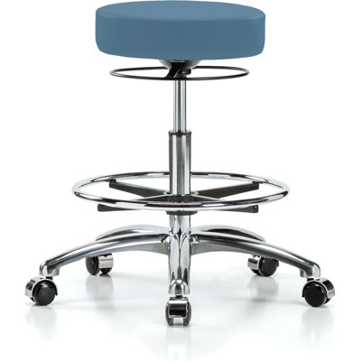 PERCH Stella Height Adjustable Stool with Foot Ring | Medium Bench Height 21-28.5" by Perch Chairs & Stools