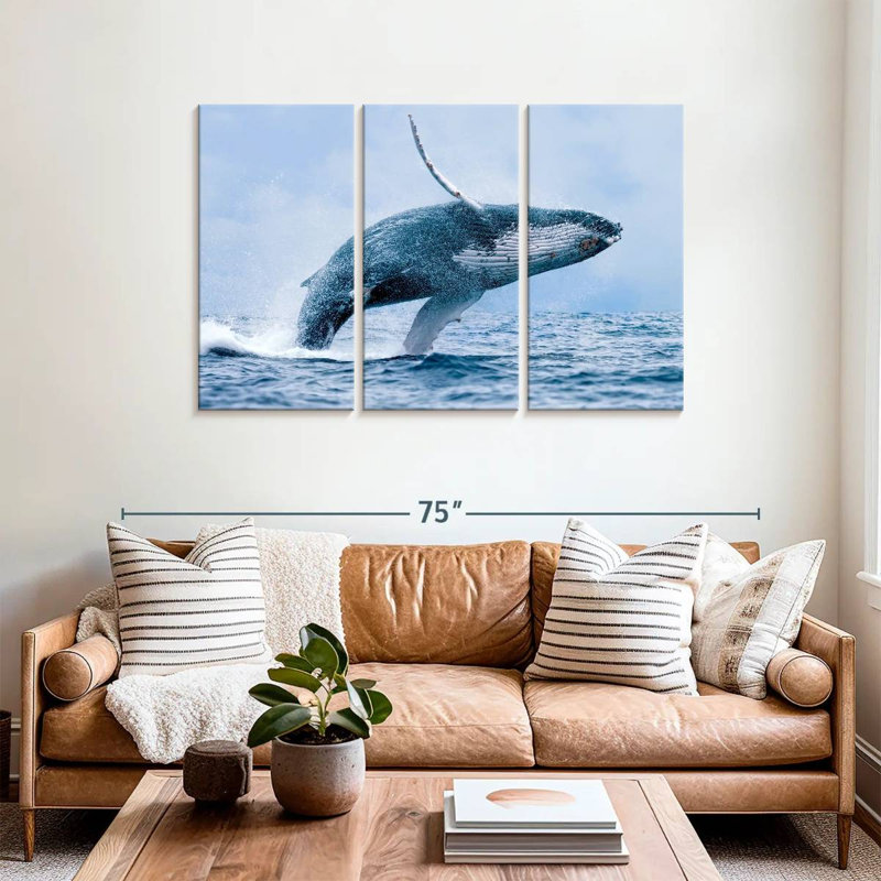 Brampt Leaping Humpback Whale, 36" H x 57" W