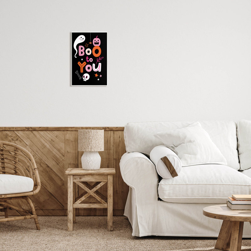 «Boo To You» souriant à-241, H 15 po x l 10 po x P 0,5 po, Plaque murale