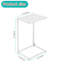 Ensemble de 2 tables d'appoint latérales blanches en forme de C - Structure triangulaire robuste et pieds réglables, table de bout peu encombrante pour canapé, chambre à coucher et bureau