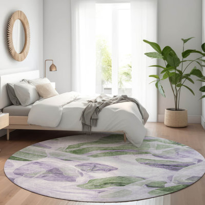 Machine Washable Indoor/Outdoor Chantille Lavender Rug