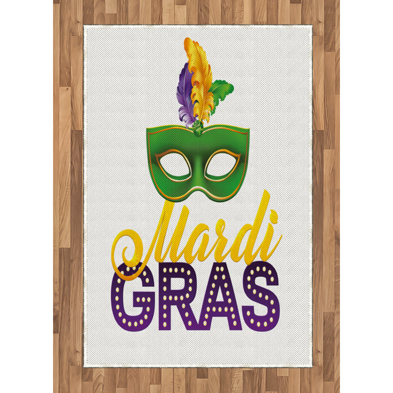 Mardi Gras High Density Long Fiber Poly Threads Decorative Area Rug Carpet, Rectangle 4' x 5'8"