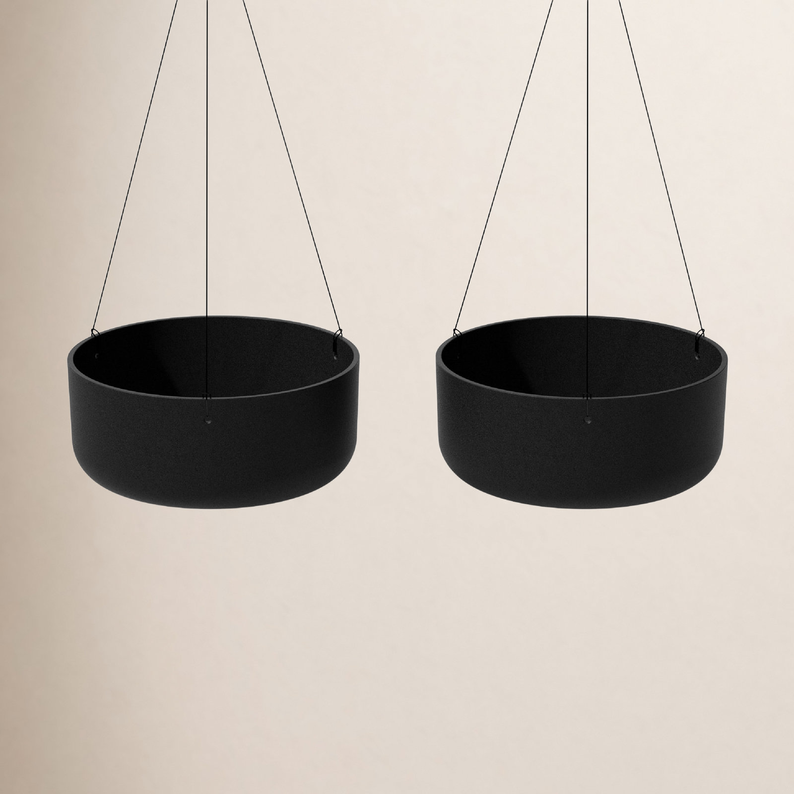 14" Hanging Planter, Black, 2