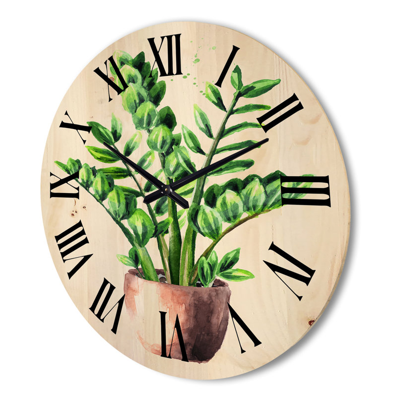 Horloge murale Zamioculcas, Très grand