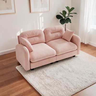 Canapé Genèveve avec canapé en tissu chenille, conception ergonomique, mousse haute densité, accoudoirs élégants, base en bois de haute qualité, convient aux salons