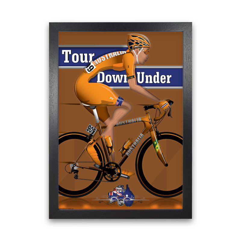 Australia Cyclist - Print, Black Framed, 30cm H x 21cm W x 3cm D