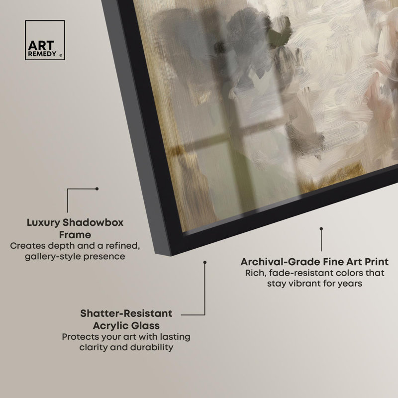 «Earthy Palette I Boho Art Shadowbox» par Art Remedy, H 25 po x l 21 po, Noir