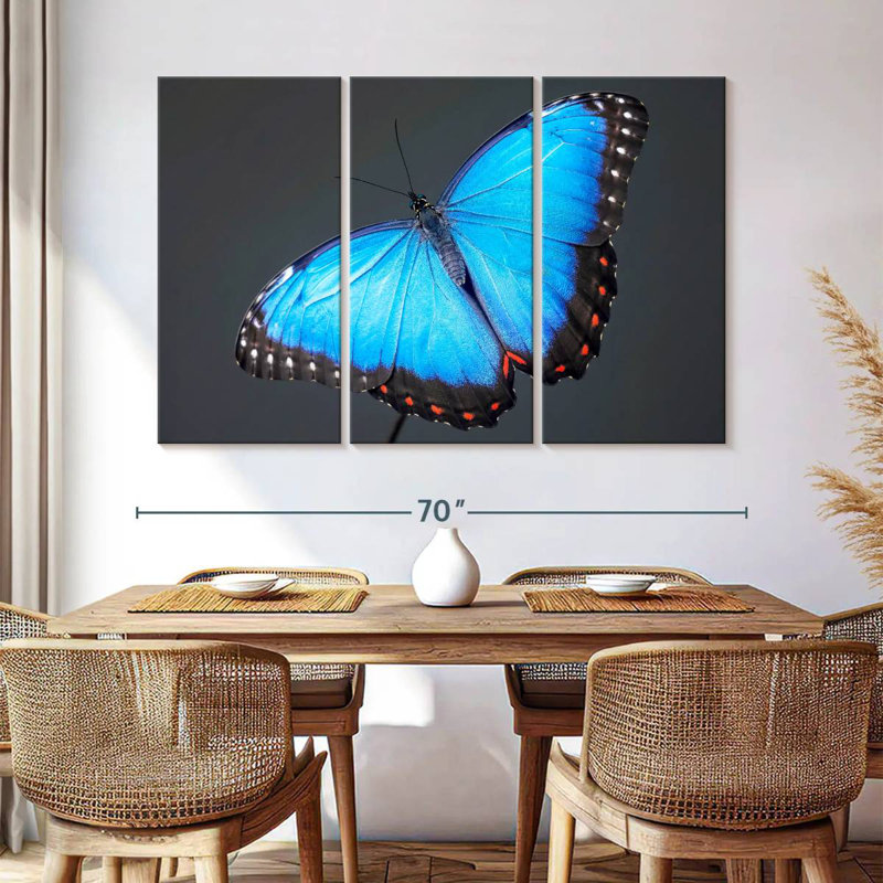 Brampt Blue Morpho Butterfly, 28" H x 45" W