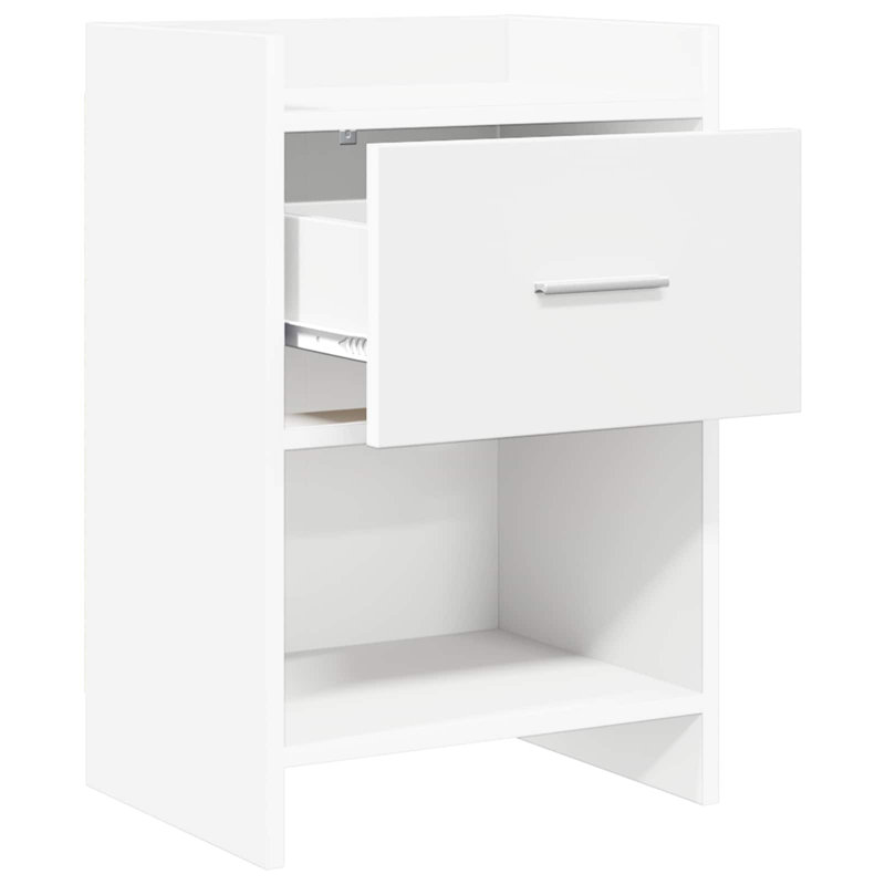 40 cm W Bedside Table, White