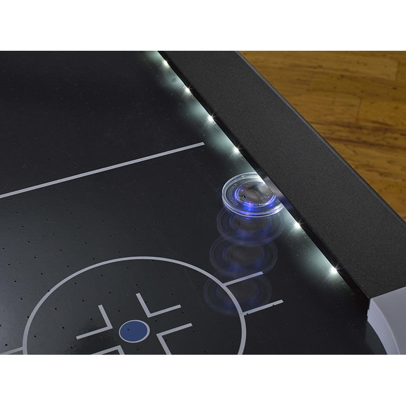 72" Black and Silver Air Hockey Table with LED Lights
