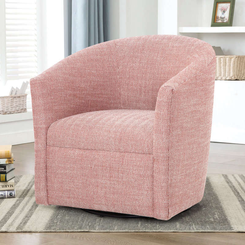Fauteuil d'appoint en forme de tonneau - pivotant pour patio extérieur, Rose