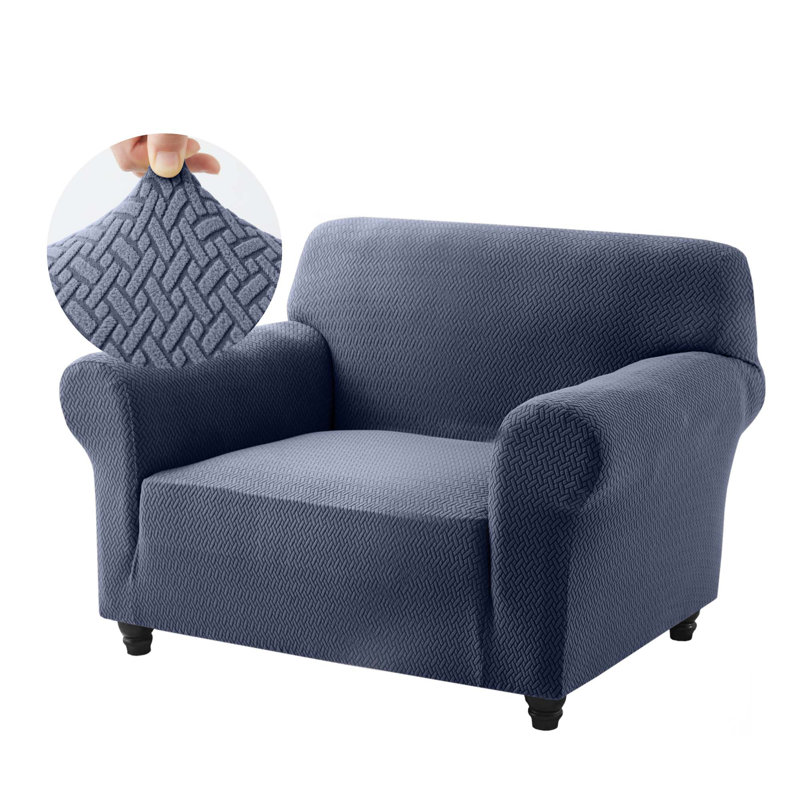 Luxury Stretchable Spandex Sofa Cover/Protector, 1 Seater, Blue