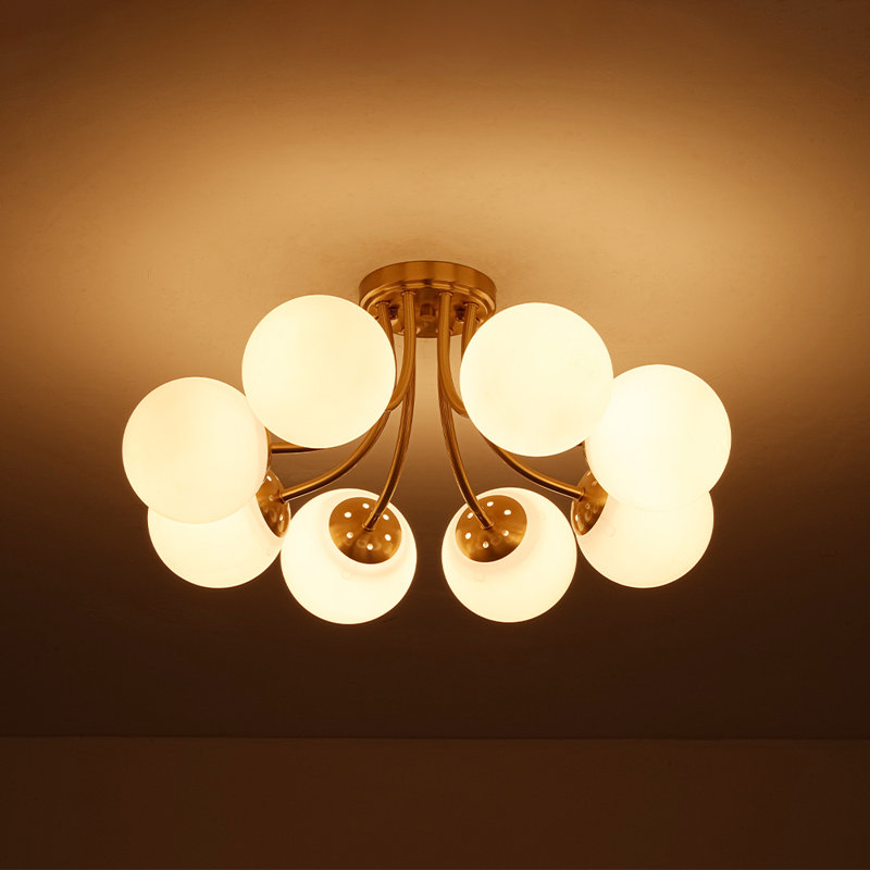 Plafonnier semi-encastré 8 lumières