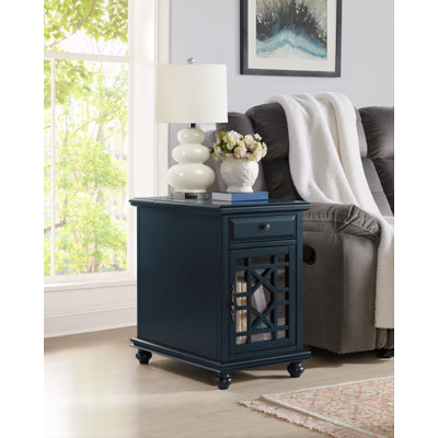 Gracie Oaks Jakendra Solid Wood End Table with Storage and Built-In ...