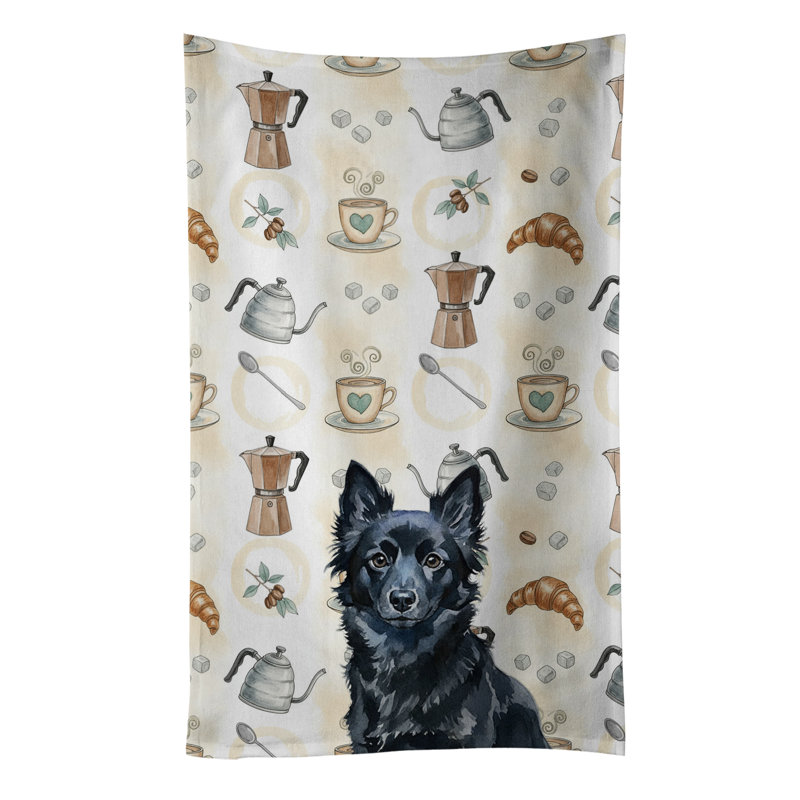 Schipperke Coffee Bar Kitchen Towel, Schipperke