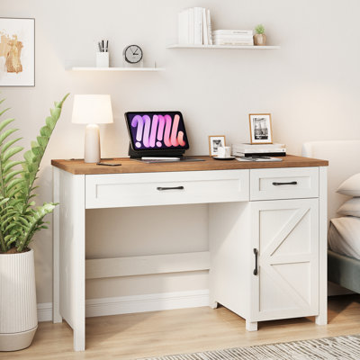 Executive Desk with Built-In Electrical Outlet