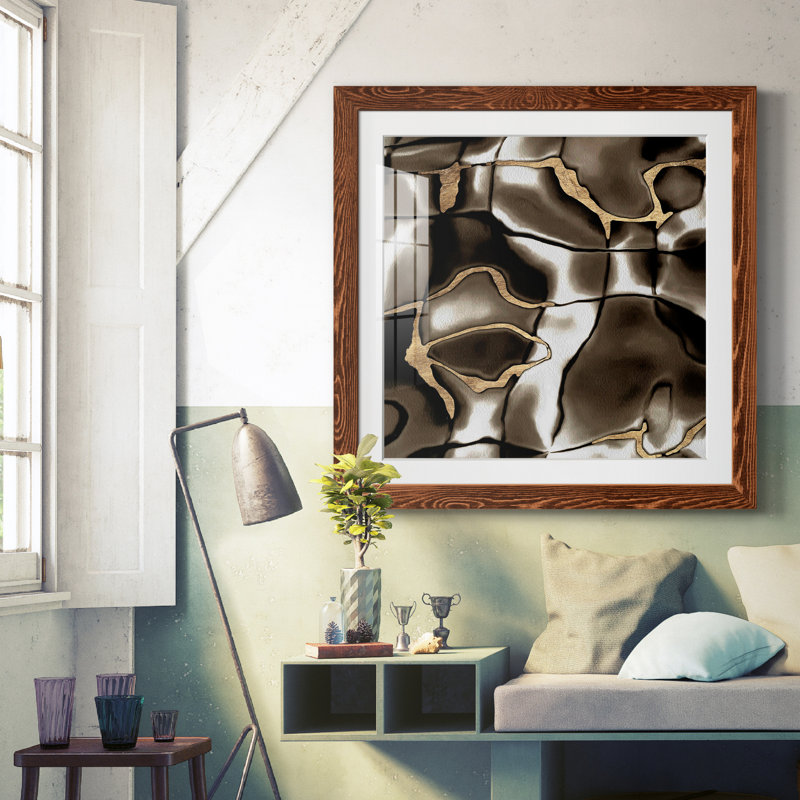 Golden Shimmer I-Premium, reproduction encadrée - prête à être accrochée, Érable encadré, H 17 po x l 17 po x P 1 po