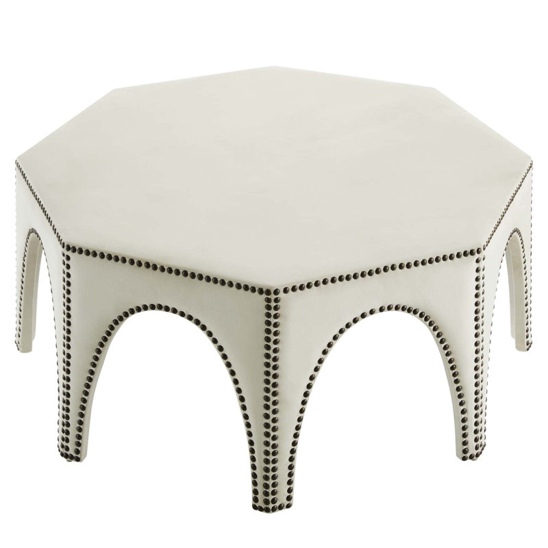 Modway Victory Performance Velvet Ottoman, Ivory  Velvet