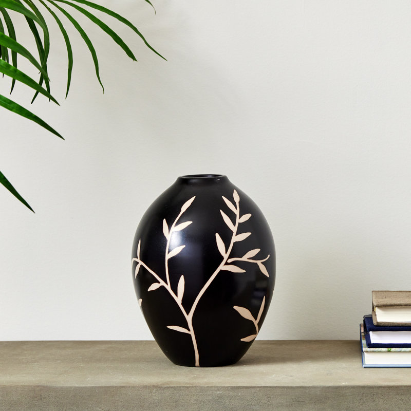 Dayana Handmade Terracotta Table Vase, 9.5" H x 7.5" W x 7.5" D