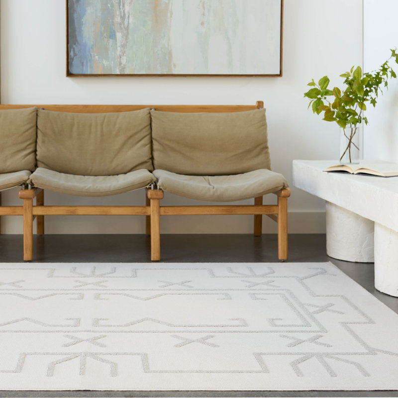 Cobblefield Geometric Indoor / Outdoor Rug, Rectangle 6'7" x 9'6"